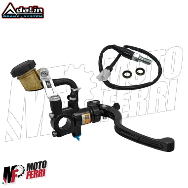 MF8841 Pompa Freno Anteriore Radiale ADELIN 19 Leva Nera con Vaschetta per Moto