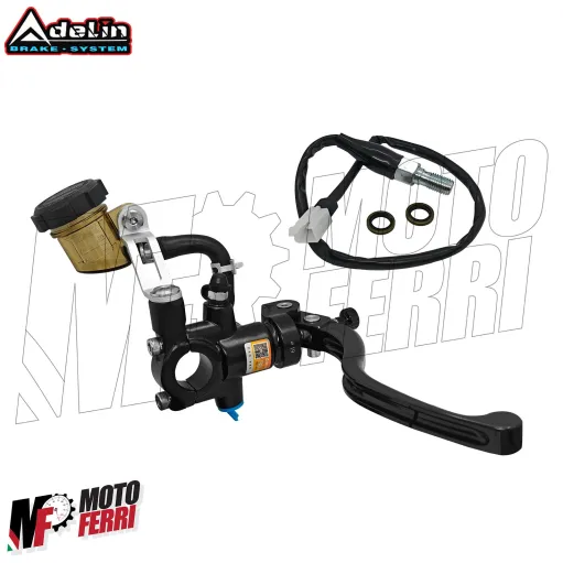 MF8841 Pompa Freno Anteriore Radiale ADELIN 19 Leva Nera con Vaschetta per Moto