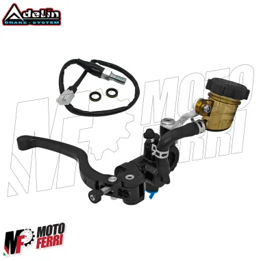 MF8841 Pompa Freno Anteriore Radiale ADELIN 19 Leva Nera con Vaschetta per Moto