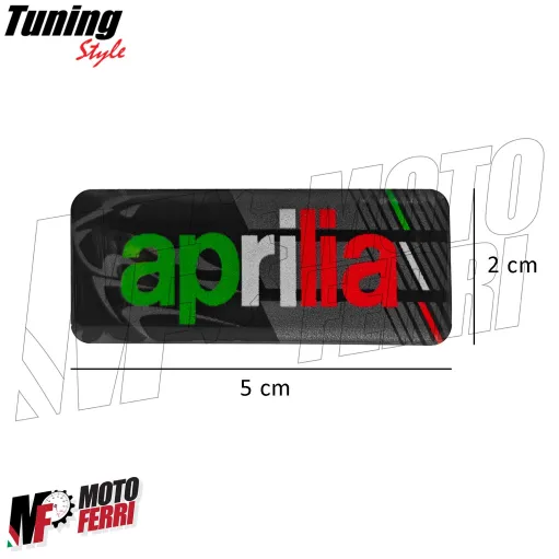 MF8847 Adesivo Resinato 3D Logo Tricolore Aprilia RS RSV RSV4 Tuono Moto Universale