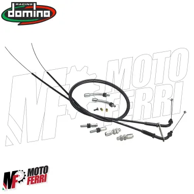 MF8856 Comando Gas Rapido Domino XM2 Racing con 3 Ghiere + Cavi Universale Moto