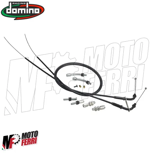 MF8856 Comando Gas Rapido Domino XM2 Racing con 3 Ghiere + Cavi Universale Moto