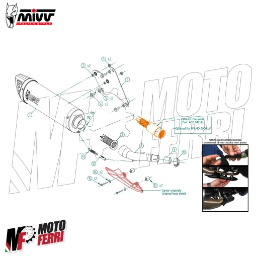 MF8862 Scarico Marmitta con collettore Mivv Mover Honda SH 350 dal 2022 al 2024