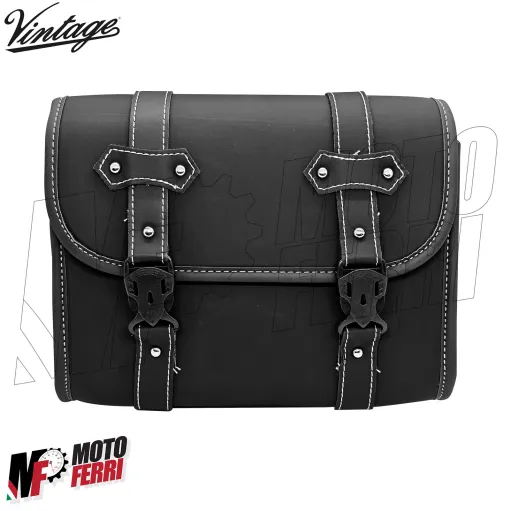 MF7162 Borsa Laterale in eco Pelle Moto Vintage Custom Harley Triumph Royal