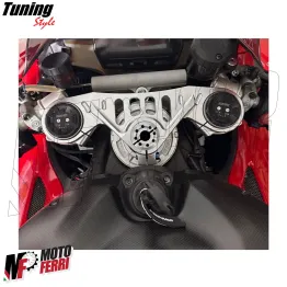 MF8883 Piastra Sterzo Racing Ducati Panigale V4 V4S V4R CNC Argento dal 2018 a 2024 2