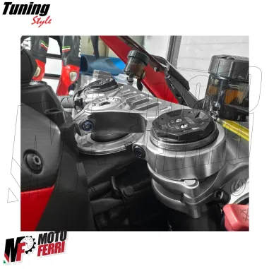 MF8883 Piastra Sterzo Racing Ducati Panigale V4 V4S V4R CNC Argento dal 2018 a 2024
