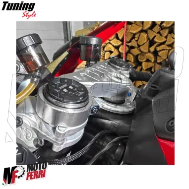 MF8883 Piastra Sterzo Racing Ducati Panigale V4 V4S V4R CNC Argento dal 2018 a 2024