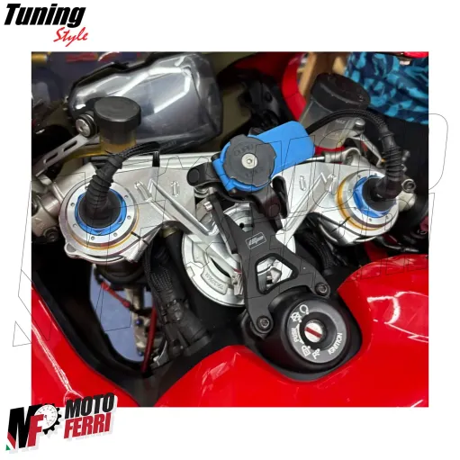 MF8883 Piastra Sterzo Racing Ducati Panigale V4 V4S V4R CNC Argento dal 2018 a 2024