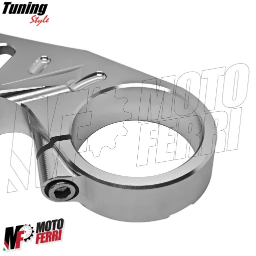 MF8883 Piastra Sterzo Racing Ducati Panigale V4 V4S V4R CNC Argento dal 2018 a 2024