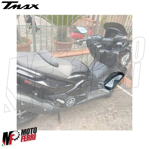 MF8898 Coppia Pedane Poggiapiedi Alluminio Yamaha TMax 500 dal 2008 al 2011