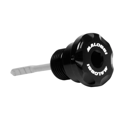 MF8929 Tappo Asta Olio Trasmissione CNC Nero Malossi Vespa GTS 300 2008 / 2018