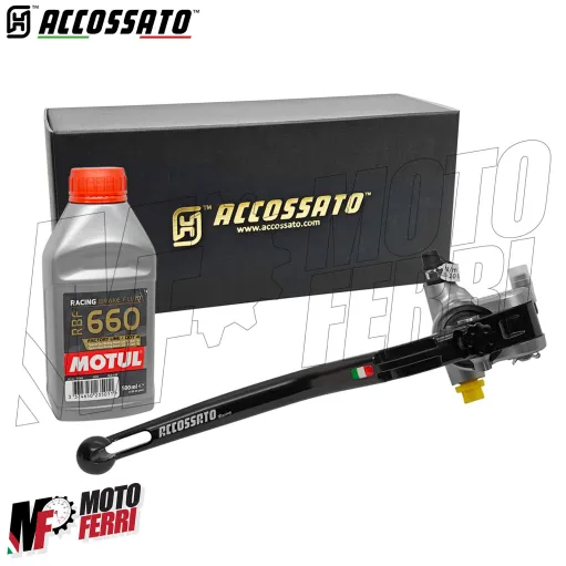 MF8941 Pompa Freno Anteriore Radiale ACCOSSATO 19x20 Leva Nera Fissa Moto + olio