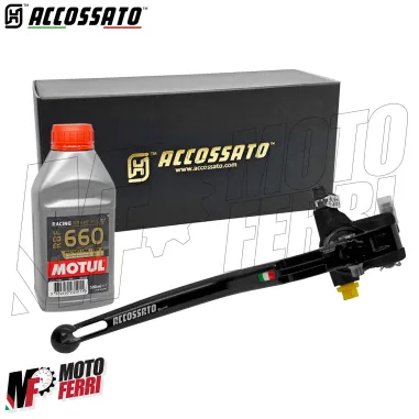 MF8943 Pompa Freno Anteriore Radiale ACCOSSATO 16x18 Leva Nera Fissa Moto + olio