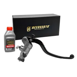 MF8941 Pompa Freno Anteriore Radiale ACCOSSATO 19x20 Leva Nera Fissa Moto + olio