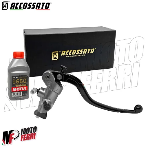 MF8941 Pompa Freno Anteriore Radiale ACCOSSATO 19x20 Leva Nera Fissa Moto + olio