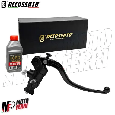 MF8943 Pompa Freno Anteriore Radiale ACCOSSATO 16x18 Leva Nera Fissa Moto + olio