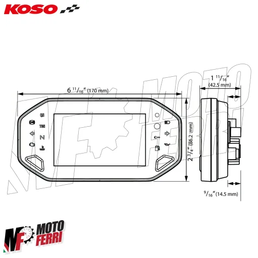 MF8952 Contachilometri Cockpit Koso RX-4 Display TFT Illimitato Scooter Moto