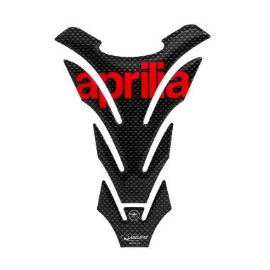 MF8971 Adesivo Protezione Paraserbatoio 3D Carbonio Logo Aprilia Rosso 20,3x14cm