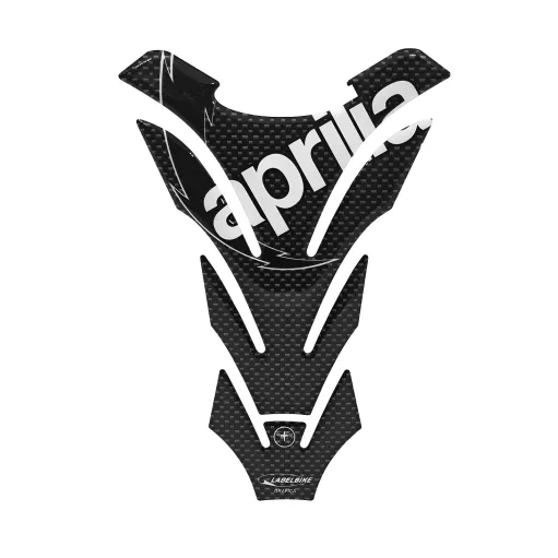 MF8972 Adesivo Protezione Paraserbatoio 3D Carbonio Logo Aprilia Nero 20,3x14cm