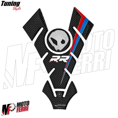 MF8975 Adesivo Protezione Paraserbatoio Carbonio Logo BMW S1000 RR 21,5x14,5cm