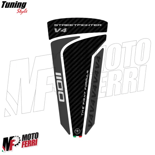 MF8976 Adesivo Protezione Paraserbatoio Logo Ducati Streetfighter V4 21,5x14,5cm