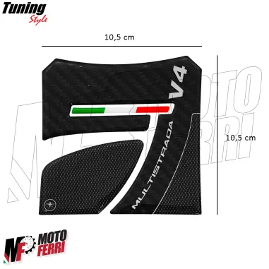 MF8977 Adesivo Protezione Paraserbatoio Logo Ducati Multistrada V4 10,5x10,5cm