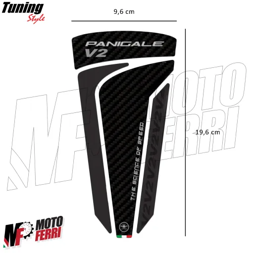 MF8980 Adesivo Protezione Paraserbatoio Logo Ducati Panigale V2 19,6x9,6cm