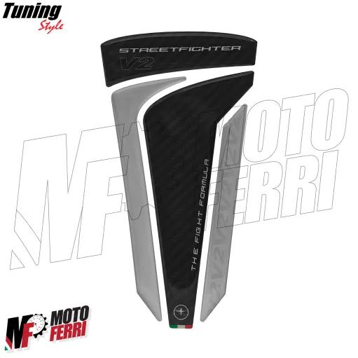 MF8982 Adesivo Protezione Paraserbatoio Logo Ducati Streetfighter V2 19,6x9,6cm