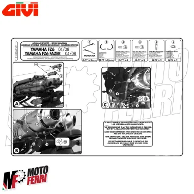 MF9017 Kit Attacco Posteriore GIVI Bauletto Monokey/Monolock Yamaha FZ6 600 Fazer S2