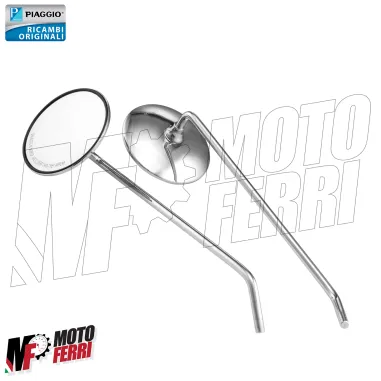 MF9035 Coppia Specchi Retrovisori Cromati Piaggio Vespa PX 125 150 200 da 1998 a 2013