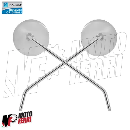 MF9035 Coppia Specchi Retrovisori Cromati Piaggio Vespa PX 125 150 200 da 1998 a 2013