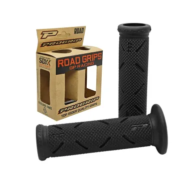 MF9039 Coppia Manopole Progrip 717 Strada Racing Superbike Nero Universale Moto