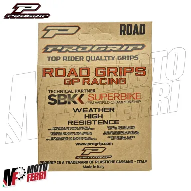 MF9039 Coppia Manopole Progrip 717 Strada Racing Superbike Nero Universale Moto