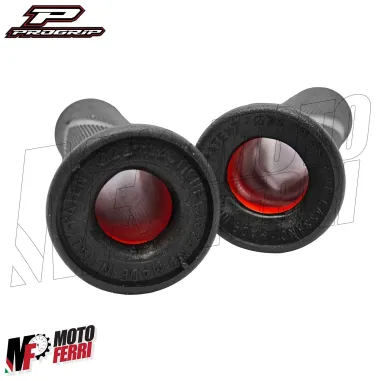 MF9040 Coppia Manopole Progrip 838 Strada Rosso Soft Touch Universale Moto