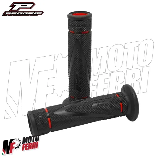 MF9040 Coppia Manopole Progrip 838 Strada Rosso Soft Touch Universale Moto
