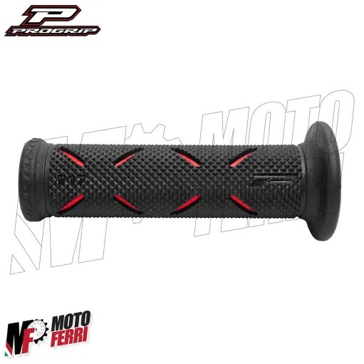 MF9041 Coppia Manopole Progrip 717 Strada Racing Superbike Rosso Universale Moto