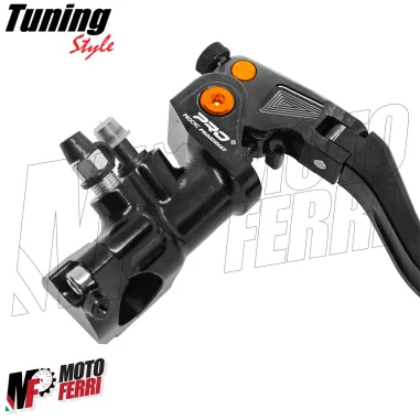 MF9044 Pompa Freno Anteriore Radiale PRO RACING 19 Leva Nera Universale Moto