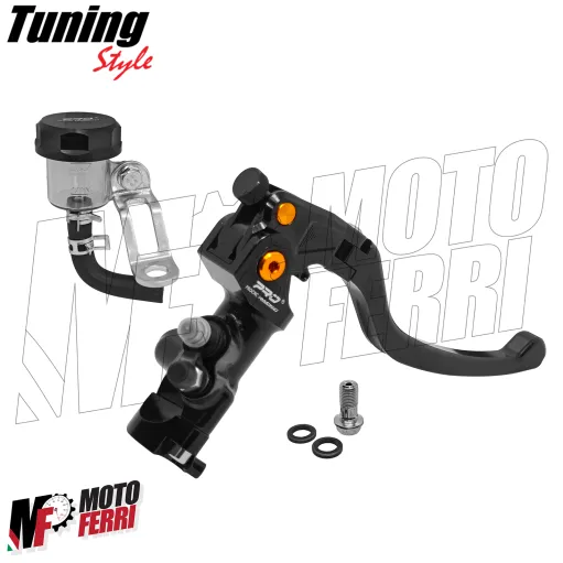 MF9044 Pompa Freno Anteriore Radiale PRO RACING 19 Leva Nera Universale Moto