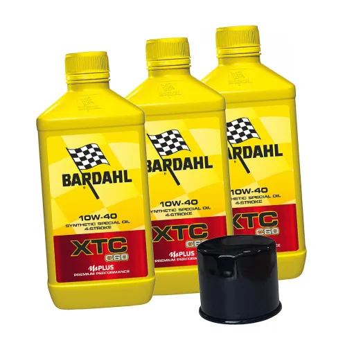 MF1772 - KIT TAGLIANDO 3 LT OLIO BARDAHL XTC C60 10W40 FILTRO SUKUZI TRIUMPH