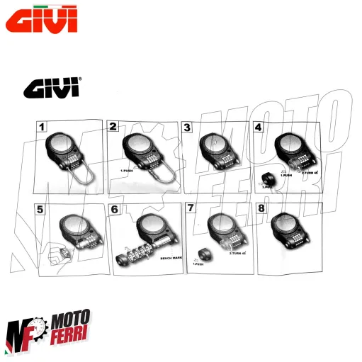 MF9055 Lucchetto Antifurto Cavo Retraibile con Combinazione GIVI Universale Moto