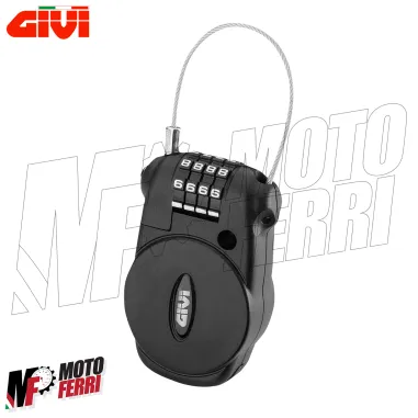 MF9055 Lucchetto Antifurto Cavo Retraibile con Combinazione GIVI Universale Moto