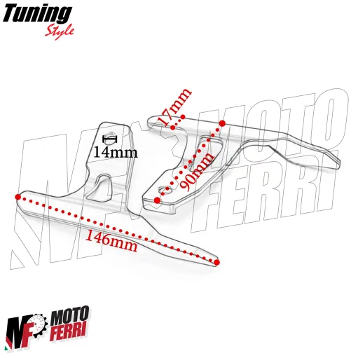 MF9060 Maniglie Supporto Passeggero Posteriore CNC per Piaggio Vespa GTS 300