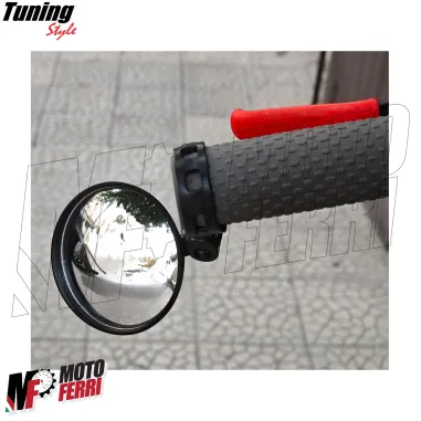 MF4251 Specchietto Manubrio Universale Bici MTB Monopattino Pieghevole Dm 80mm