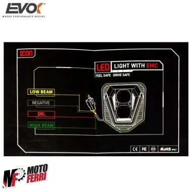 MF9085 Faro Fanale Anteriore EVOK IRON LED HUSQVARNA TC TE SM SMR FE FC 701