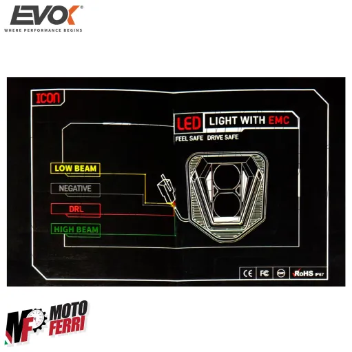MF9085 Faro Fanale Anteriore EVOK IRON LED HUSQVARNA TC TE SM SMR FE FC 701