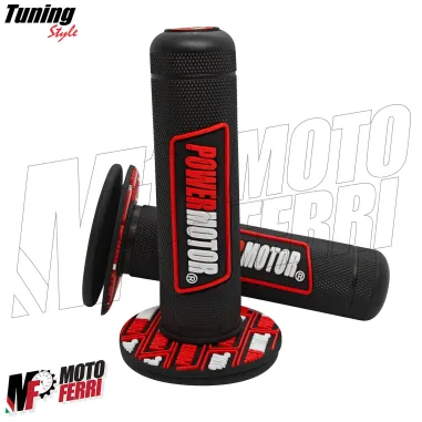 MF9130 Manopole Power Motor Rosso Nero per Moto Cross Enduro Motard Universali