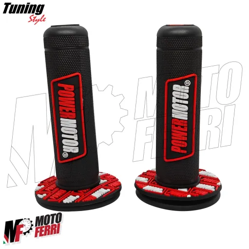 MF9130 Manopole Power Motor Rosso Nero per Moto Cross Enduro Motard Universali