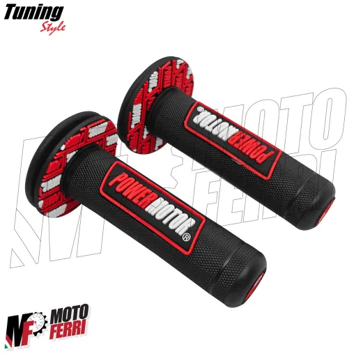 MF9130 Manopole Power Motor Rosso Nero per Moto Cross Enduro Motard Universali