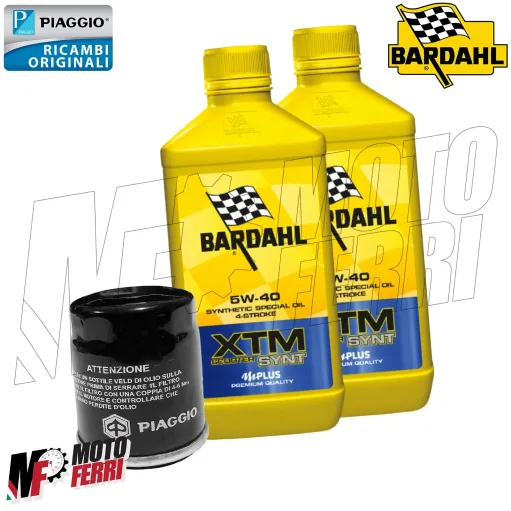 MF1863 OLIO BARDAHL 5W40 FILTRO OLIO PIAGGIO MOTORE VESPA 125 250 300 4T