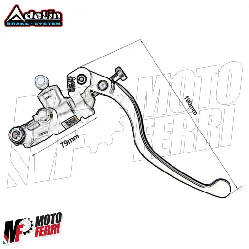 MF9145 Pompa Freno Anteriore Radiale ADELIN 19 Leva Nera con Vaschetta per Moto